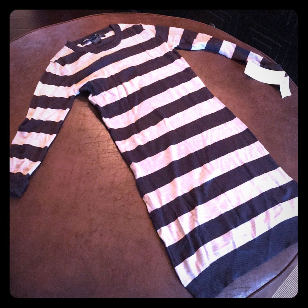French Connection Blue and gray striped dress sz 0